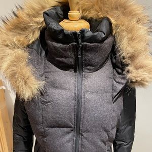 Down filled parka with real fur trim
